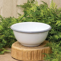 Gray Rim Enamelware Cereal Bowl - The Fox Decor
