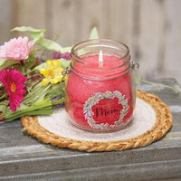 Mom Wreath Jar Candle 6oz Strawberry Lemonade - The Fox Decor