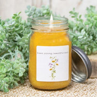 Brave Strong Beautiful Soul Dandelion & Sweet Grass Pint Jar Candle - The Fox Decor