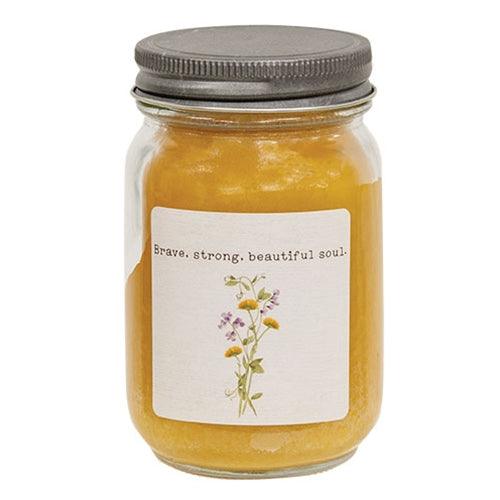 Brave Strong Beautiful Soul Dandelion & Sweet Grass Pint Jar Candle - The Fox Decor