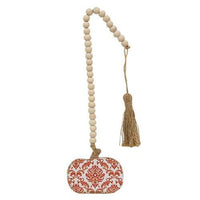 Thumbnail for Orange Damascus Print Beaded Pumpkin Strand - The Fox Decor