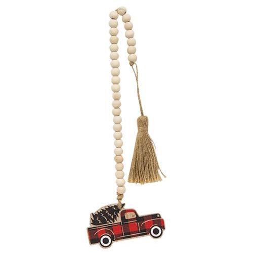 Red Buffalo Check Truck Beaded Strand - The Fox Decor