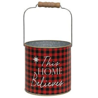 Red Plaid Believe Bucket - The Fox Decor