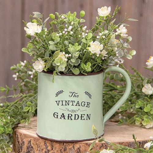 Green Metal Vintage Garden Mug - The Fox Decor