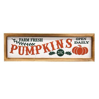Farm Fresh Pumpkins Embossed Sign - The Fox Decor