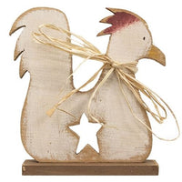 Thumbnail for Rustic Wood Rooster on Base