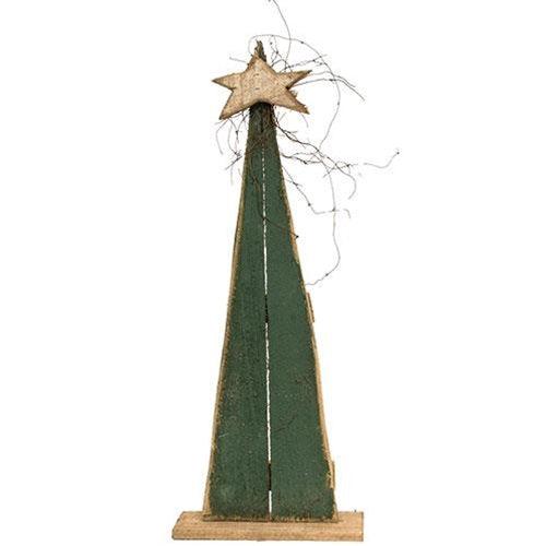 Rustic Wood Pointy Tree 24 3 Asstd - The Fox Decor