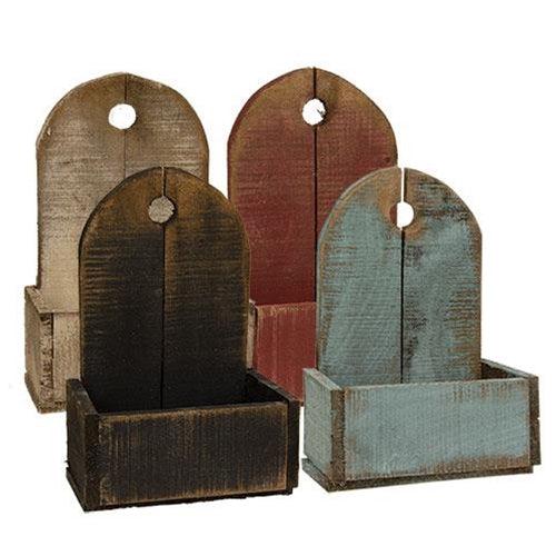 Small Rustic Wood Rounded Wall Shelf 4 Asstd - The Fox Decor