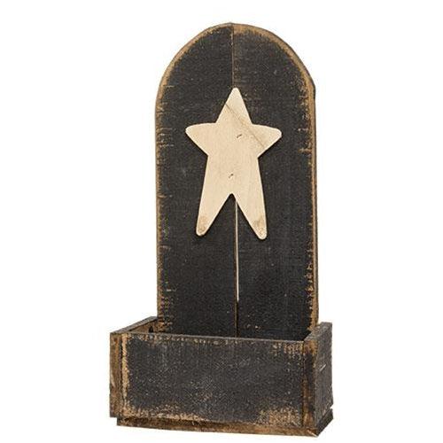 Large Rustic Wood Rounded Shelf w Star 2 Asstd - The Fox Decor