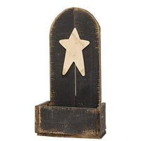 Large Rustic Wood Rounded Shelf w Star 2 Asstd - The Fox Decor