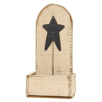 Large Rustic Wood Rounded Shelf w Star 2 Asstd - The Fox Decor