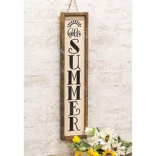 Hello Summer Vertical Framed Sign - The Fox Decor
