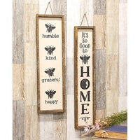 Thumbnail for Bee Humble Kind Grateful Happy Vertical Framed Sign - The Fox Decor