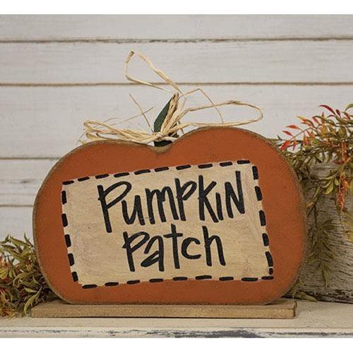 Distressed Wood Pumpkin Patch Pumpkin on Base - The Fox Decor