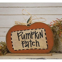 Distressed Wood Pumpkin Patch Pumpkin on Base - The Fox Decor