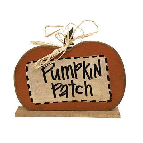 Distressed Wood Pumpkin Patch Pumpkin on Base - The Fox Decor