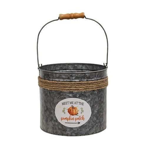 2 Set Meet Me At the Pumpkin Patch Jute Wrapped Buckets - The Fox Decor