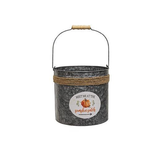 2 Set Meet Me At the Pumpkin Patch Jute Wrapped Buckets - The Fox Decor