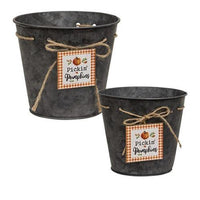 2 Set Pickin' Pumpkins Ornament Buckets - The Fox Decor