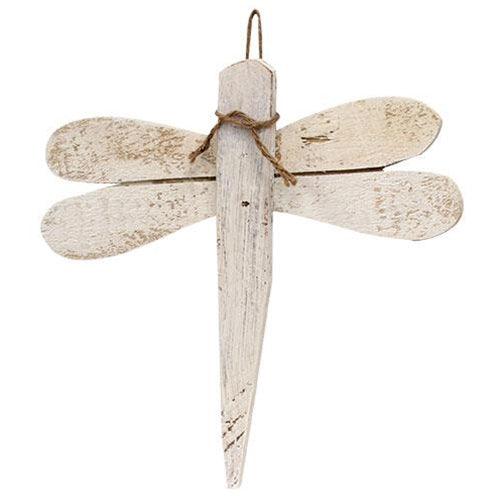 Rustic White Small Wooden Dragonfly - The Fox Decor