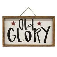 Thumbnail for Primitive Wood Framed Hanging Old Glory Sign