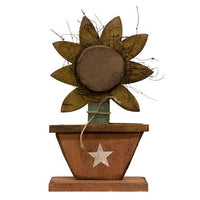 Thumbnail for Potted Wood Sunflower on Base 165H