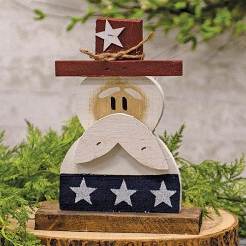 Rustic Wood Farmhouse Mini Sam on Base - The Fox Decor