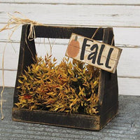 Black Rustic Wood Small Worker's Tote - The Fox Decor