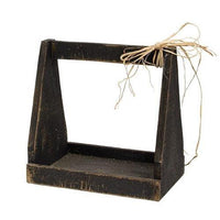 Black Rustic Wood Small Worker's Tote - The Fox Decor