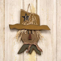 Thumbnail for Rustic Wood Frilled Collar Hanging Scarecrow Head - The Fox Decor