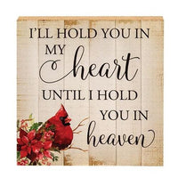 I'll Hold You in My Heart Cardinal Square Block - The Fox Decor
