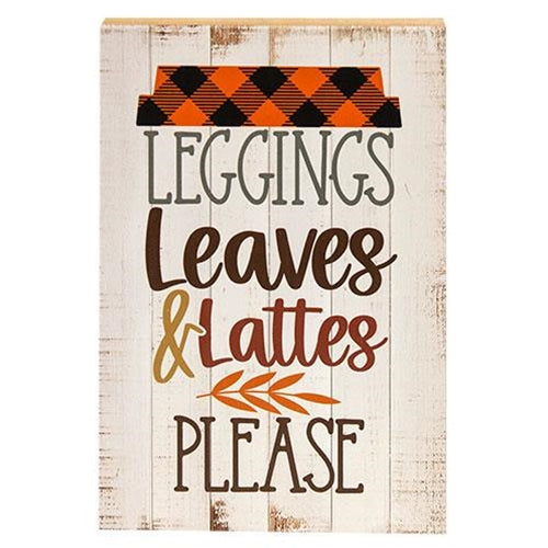 Leggings Leaves & Lattes Please Block