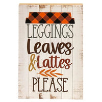 Thumbnail for Leggings Leaves & Lattes Please Block
