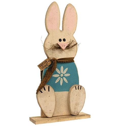 Wooden Sitting Spring Thyme Bunny on Base 2ft - The Fox Decor
