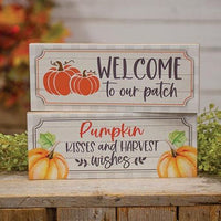 Welcome to Our Patch Pumpkins Block - The Fox Decor