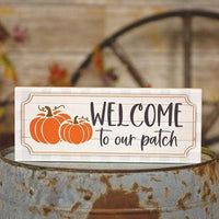 Welcome to Our Patch Pumpkins Block - The Fox Decor