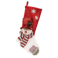 Thumbnail for Plush Snowman Stocking 3 Asstd - The Fox Decor