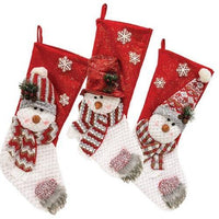 Thumbnail for Plush Snowman Stocking 3 Asstd - The Fox Decor
