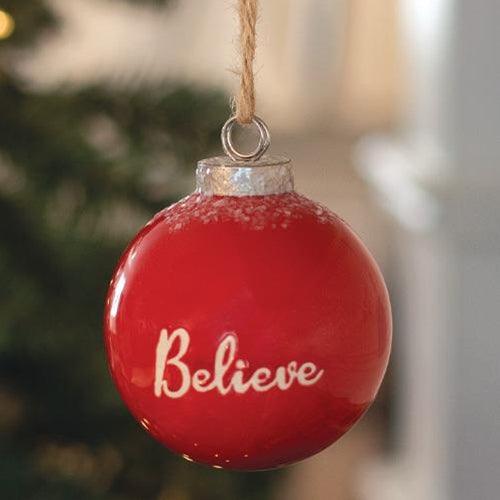 Red Ceramic Ornament Believe - The Fox Decor