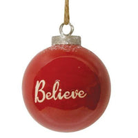 Red Ceramic Ornament Believe - The Fox Decor