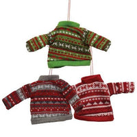 Cozy Knit Sweater Ornament 3 Asstd - sold individually - The Fox Decor