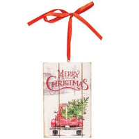 Wood Slat Holiday Ornament 4 Asstd - The Fox Decor