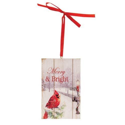 Wood Slat Holiday Ornament 4 Asstd - The Fox Decor