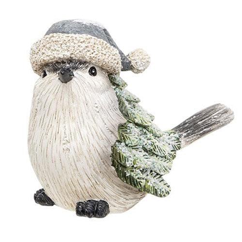 Resin Winter Dressed Pine Bird 3 Asstd each sold individually (not as a set) - The Fox Decor