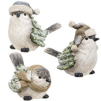 Thumbnail for Resin Winter Dressed Pine Bird 3 Asstd each sold individually (not as a set) - The Fox Decor