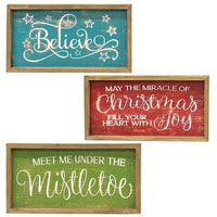 Distressed Engraved Christmas Sayings Frame 3 Asstd - The Fox Decor