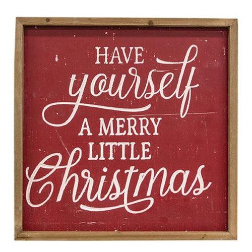Red & White Engraved Christmas Words Square Frame 3 Asstd - The Fox Decor