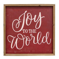 Red & White Engraved Christmas Words Square Frame 3 Asstd - The Fox Decor