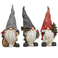 Thumbnail for Carved Look Resin Christmas Gnome 3 Asstd - The Fox Decor