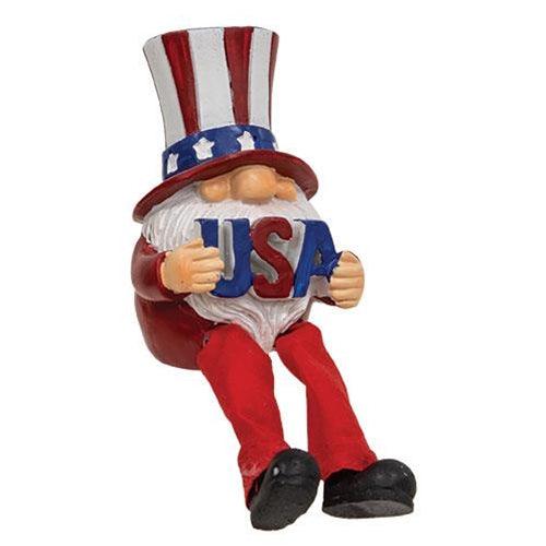 Resin Dangle Leg Americana Gnome 3 Asstd - The Fox Decor